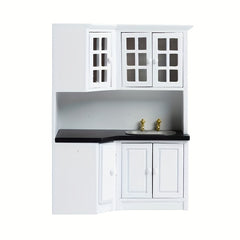 1:12 Dollhouse Kitchen Cabinet and Sink Counter Figurine Gift