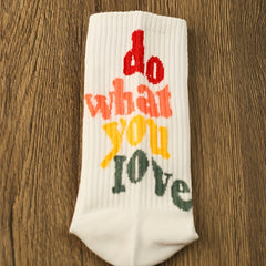 3 Pairs Letter Print Socks Comfy & Mid Tube Women's Stockings