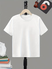 Breathable & Stretchy Boy's Solid T-Shirt for Summer