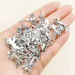 32pcs Set Mix Zinc Alloy Antique Silvery Fairy Angel Charms Pendants