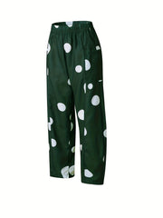  Polka Dot High Waist Wide Leg Pants