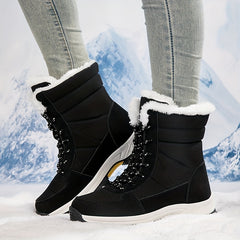 Winter Snow Boots Waterproof Fur Lined Warm Mid Calf Shoes