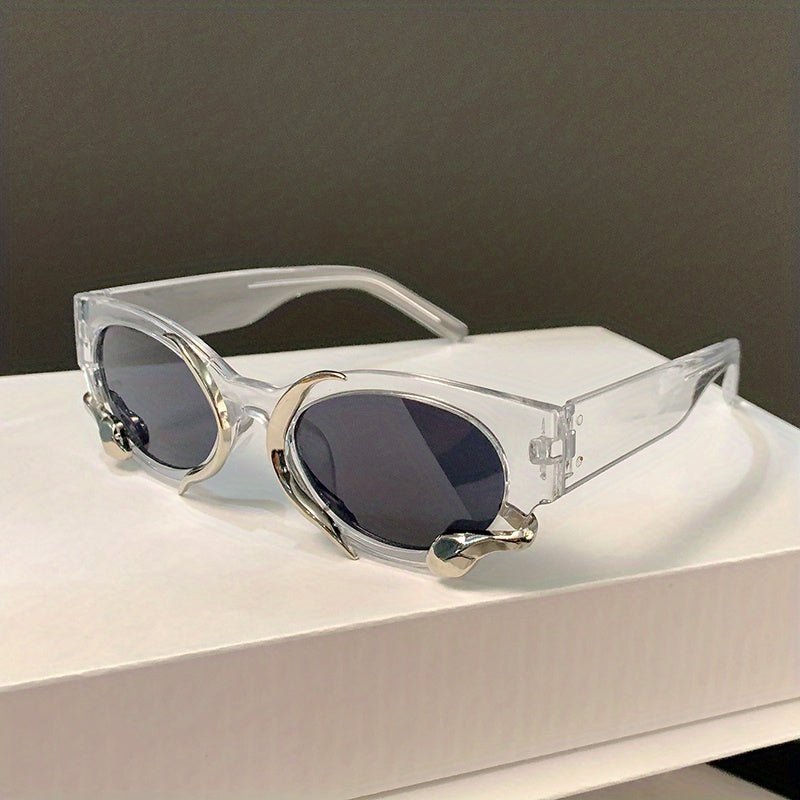 Y2K Snake Sunglasses Oval Shades UV400