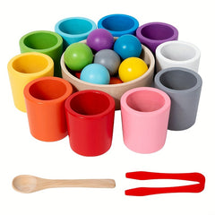 Wooden Classification Toy Set with Cups and Balls