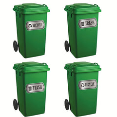 2pcs Gray Recycling Trash Stickers Glossy Finish Indoor Outdoor Use