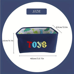 Dark Dinosaur Toy Storage Basket Embroidery Cartoon Printing - Home Organization