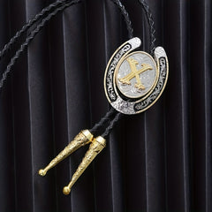 Golden Initial Letter X Bolo Tie Western Cowboy Men's Necktie