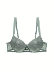Floral Lace Push Up Bra & Bikini Panties Set