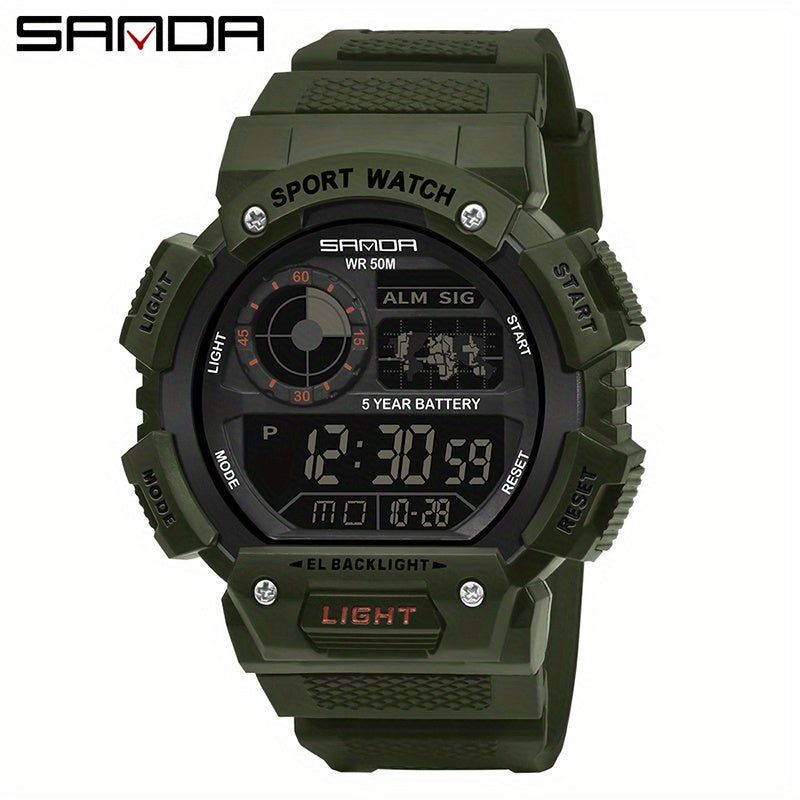 SANDA Men's Digital Sports Watch with Luminous Display