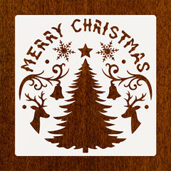 Reusable Christmas Tree Deer Drawing Template DIY Decoration