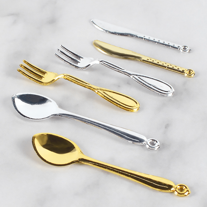 11pcs Mini Spoon Fork Pan DIY Props Food Play Scene Kids Kitchen Utensils Toys