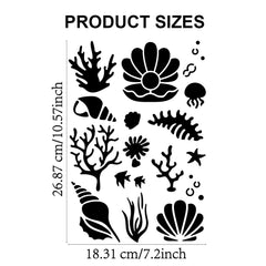 1pc US 1pc PET Hollow Out Drawing Stencils with Paint Brushes Scrapbook Kit