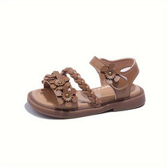 Flower Decor Open Toe Sandals For Girls