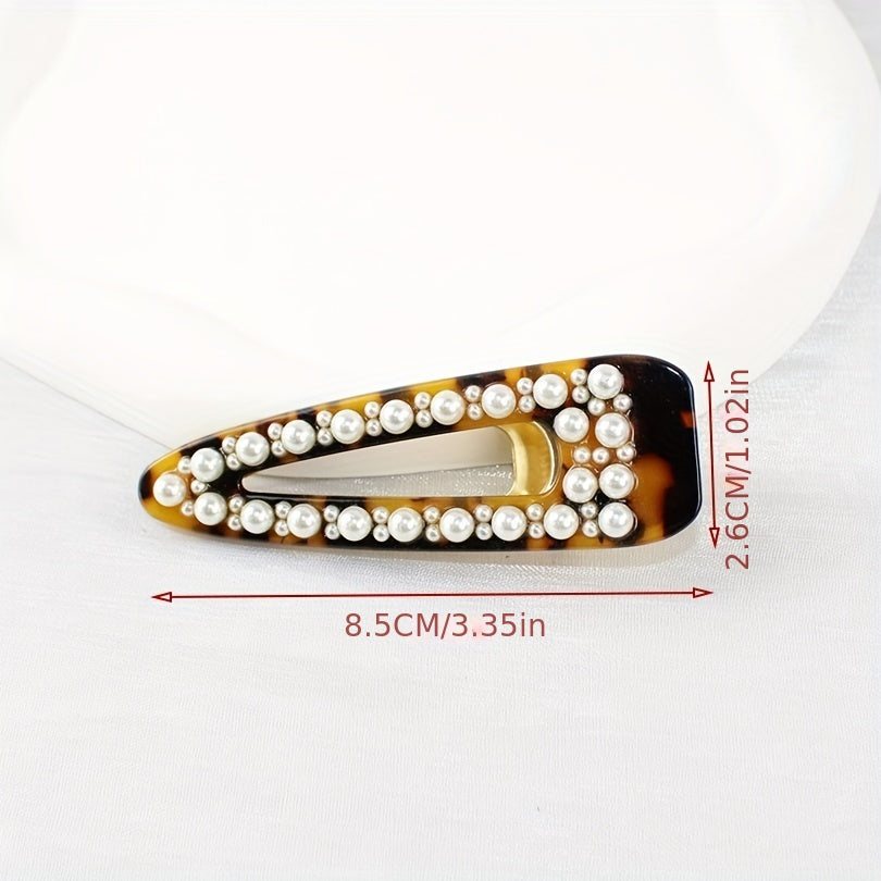 Vintage Faux Pearl Hair Clip for Women and Girls