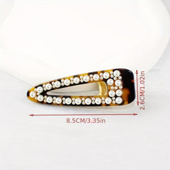 Vintage Faux Pearl Hair Clip for Women and Girls
