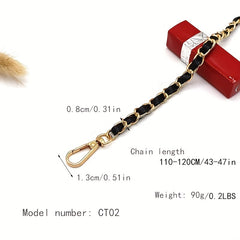 5pcs Bag Chain With Leather Buckle Bag Key Ring DIY Detachable Strap