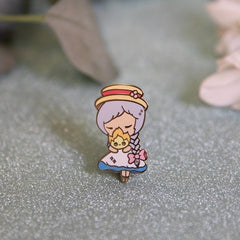 Cartoon Girl Enamel Brooch Pin for Men