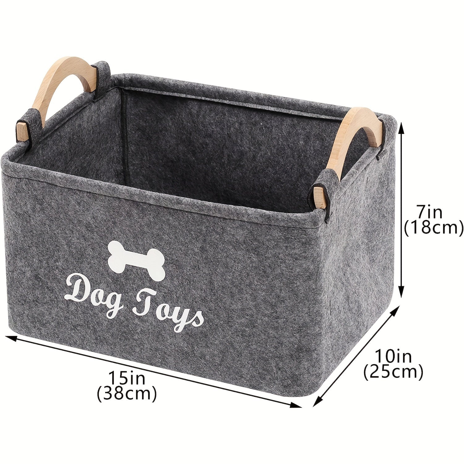 Bone & Letter Graphic Pet Storage Basket For Dog And Cat