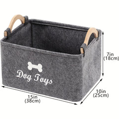 Bone & Letter Graphic Pet Storage Basket For Dog And Cat