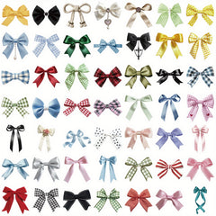 50pcs Transparent Bow Stickers Water Reusable PET Assorted Colors DIY Journal