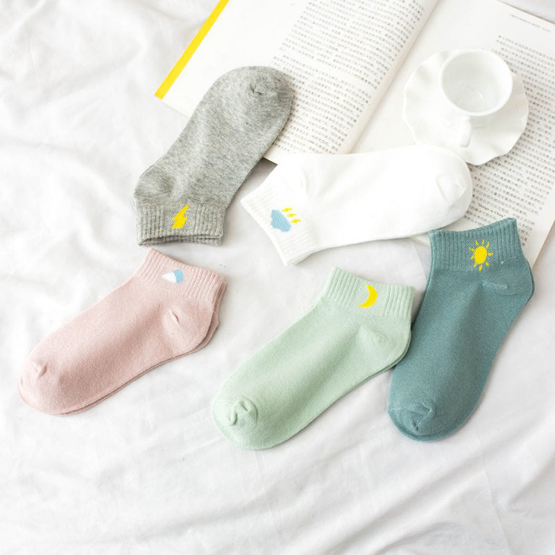 Women's Weather Print Ankle Socks - 1 Pair