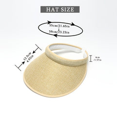 Straw Visor Hat Outdoor Sun Protection Hat for Women