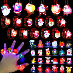 Christmas Light Rings Party Favors Christmas LED Glow Up Rings Party Supplies