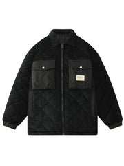 Men's Lapel Casual Winter Coat Chest Pocket Warm Thick Jacket