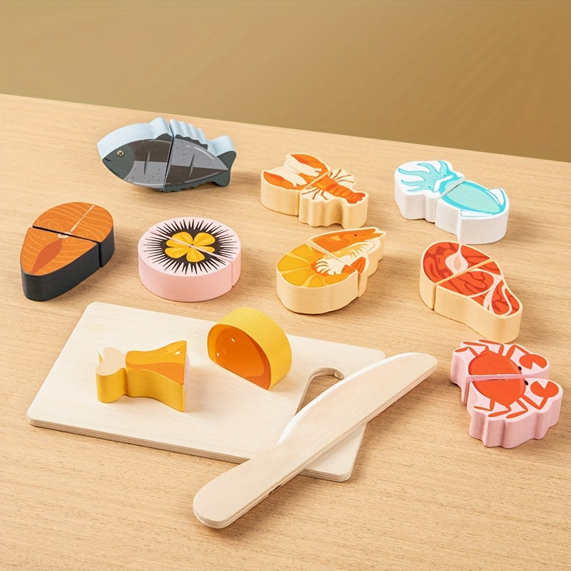 Wooden Pretend Food Fruit Cutting Kitchen Toy