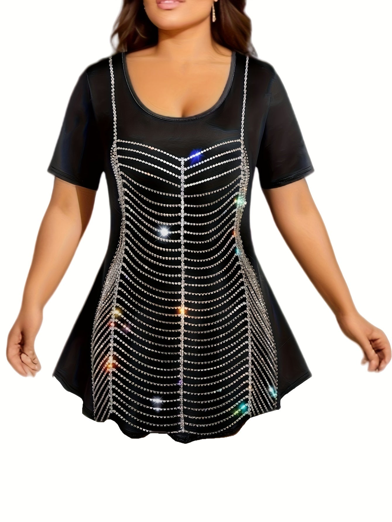  Glitter 3D Print Tee & Leggings Outfit Set