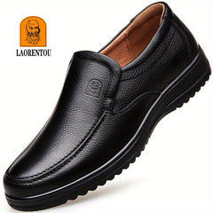 LAORENTOU Men's Leather Loafer Shoes Lightweight Non Slip Casual