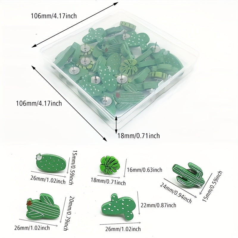30pcs Cactus Thumbtacks for Scrapbooking Crafts Photos Office