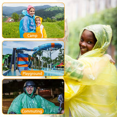 10pcs Adult Rain Ponchos Disposable Emergency Raincoats