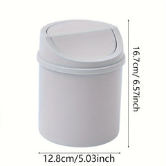 1pc Mini Trash Can with Lid for Living Room Table