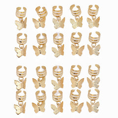 Butterfly Hair Braiding Cuffs Dreadlock Clips Pendants Braid Accessories