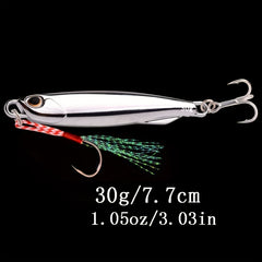 Electroplated Spoon Metal Jigs Fishing Lures with Hooks - 6 Weights 7g to 40g