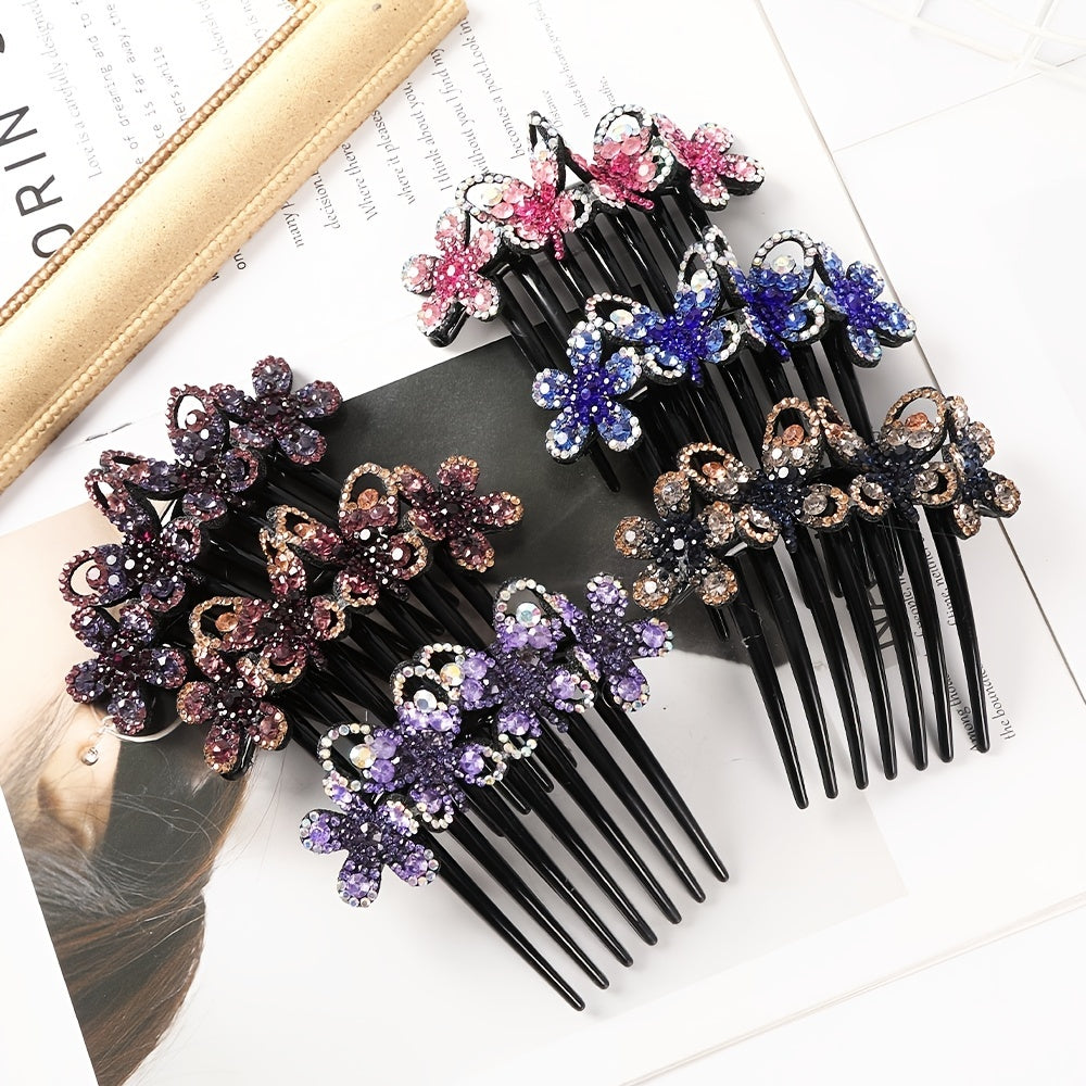 Crystal Butterfly Hair Clips Flower Rhinestone Hair Comb Wedding Hair Accessorie