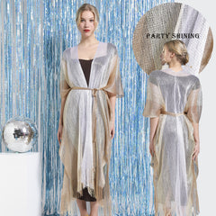 Sparkly Long Shawl Block Decorative Shawl Women Dress Wrap Cape