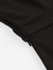  Contrast Mesh Sleeve Polo Neck Dress