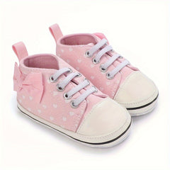 Bowknot Comfortable Sneakers For Baby Girls Lightweight Non Slip Shoes