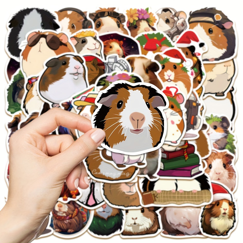 50pcs Cartoon Guinea Pig Stickers Waterproof Laptop Cup Phone Decoration