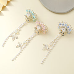 Butterfly Fan Tassel Hair Claw Clip Vintage Style Strong Grip Hair Jaw Clip
