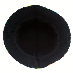 Football Print Fisherman Hat Outdoor Sun Visor