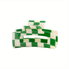 Green Hair Clip Barrettes Rectangular Claw Clips For Women