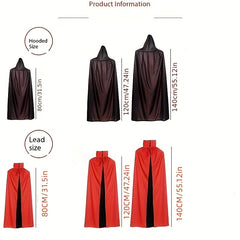 Halloween Cloak Adult Makeup Costume Props Red Standing Collar Death Cloak