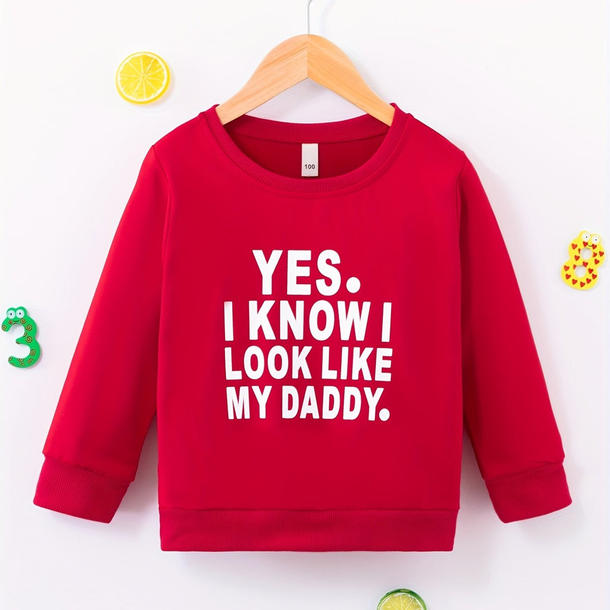 I Like My Daddy Letter Print Boys Sweatshirt