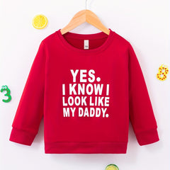I Like My Daddy Letter Print Boys Sweatshirt