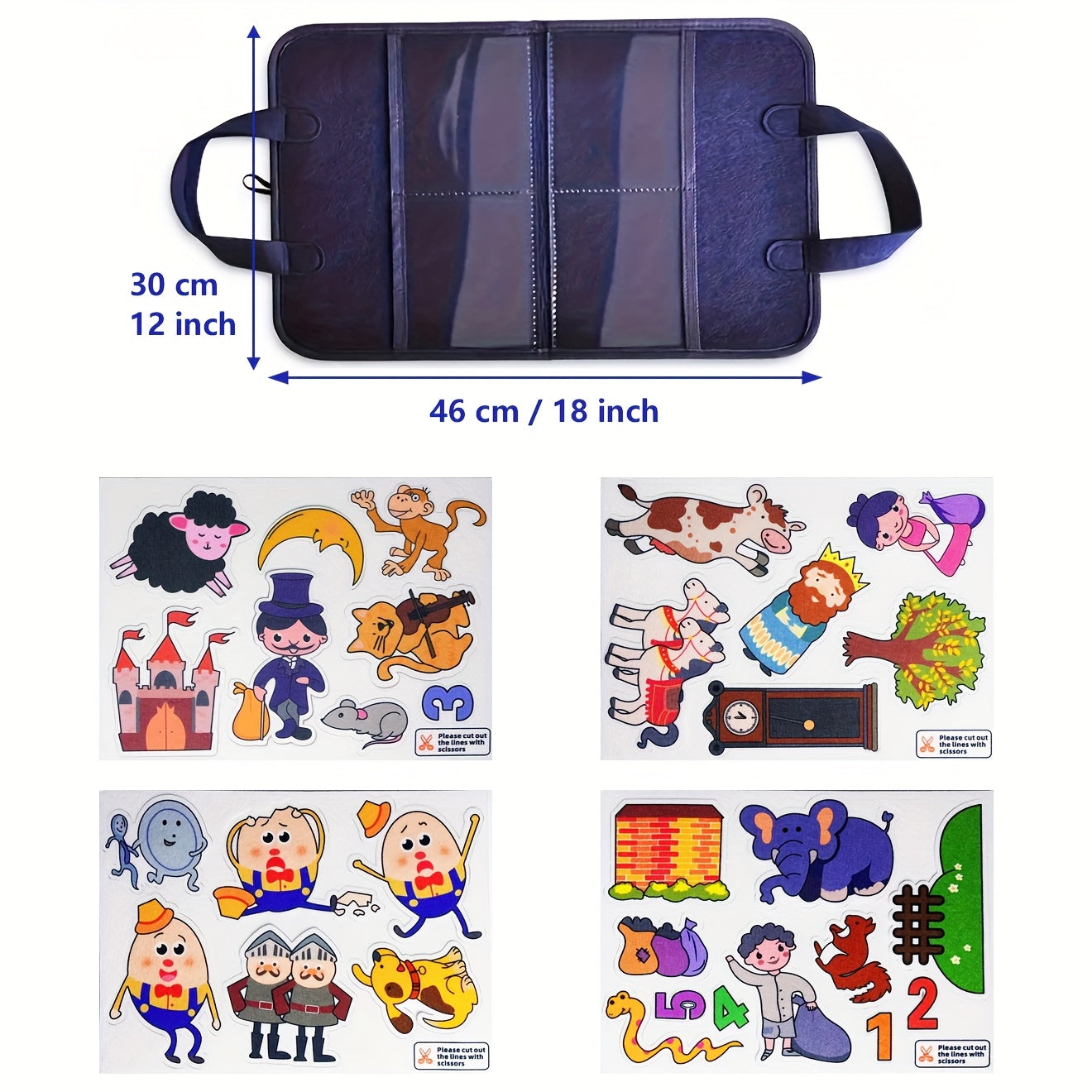 Felt Nursery Rhymes Set: Humpty Dumpty, Hickory Dickory Dock, Baa Ba