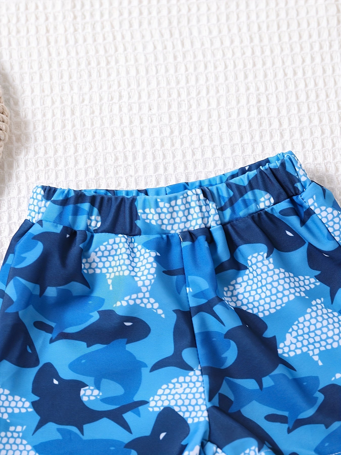 Boys Cartoon Shark Trunks for Beach Vacation