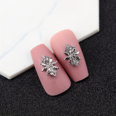 10pcs Golden Metal 3D Nail Art Decoration Geometric Nail Rhinestone Gems